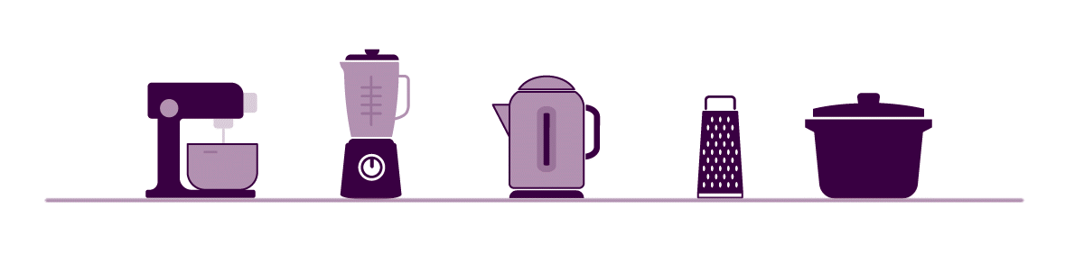 GIF of kitchen utensils being decluttered