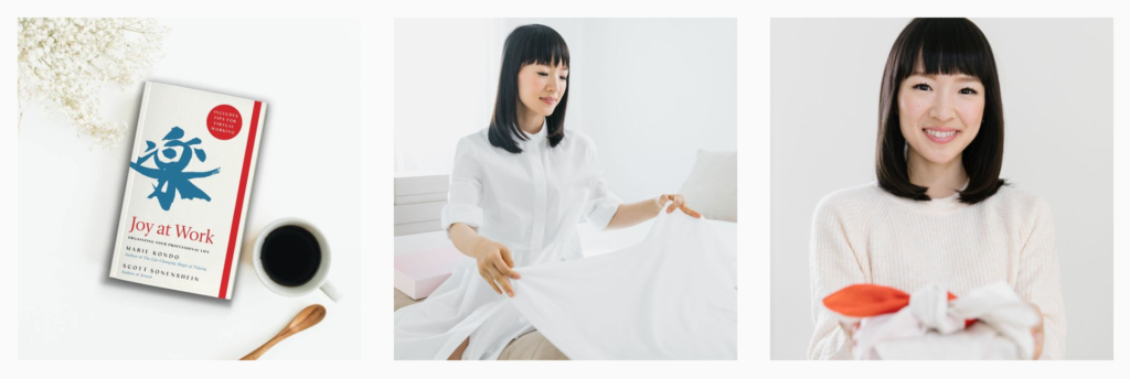 Images from Marie Kondo's Instagram account