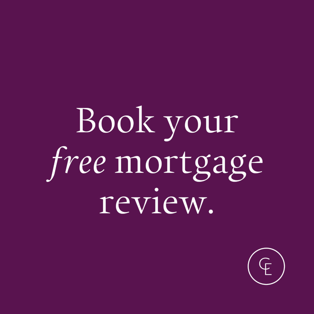 Purple  background with, book your free mortgage review written in white letters.